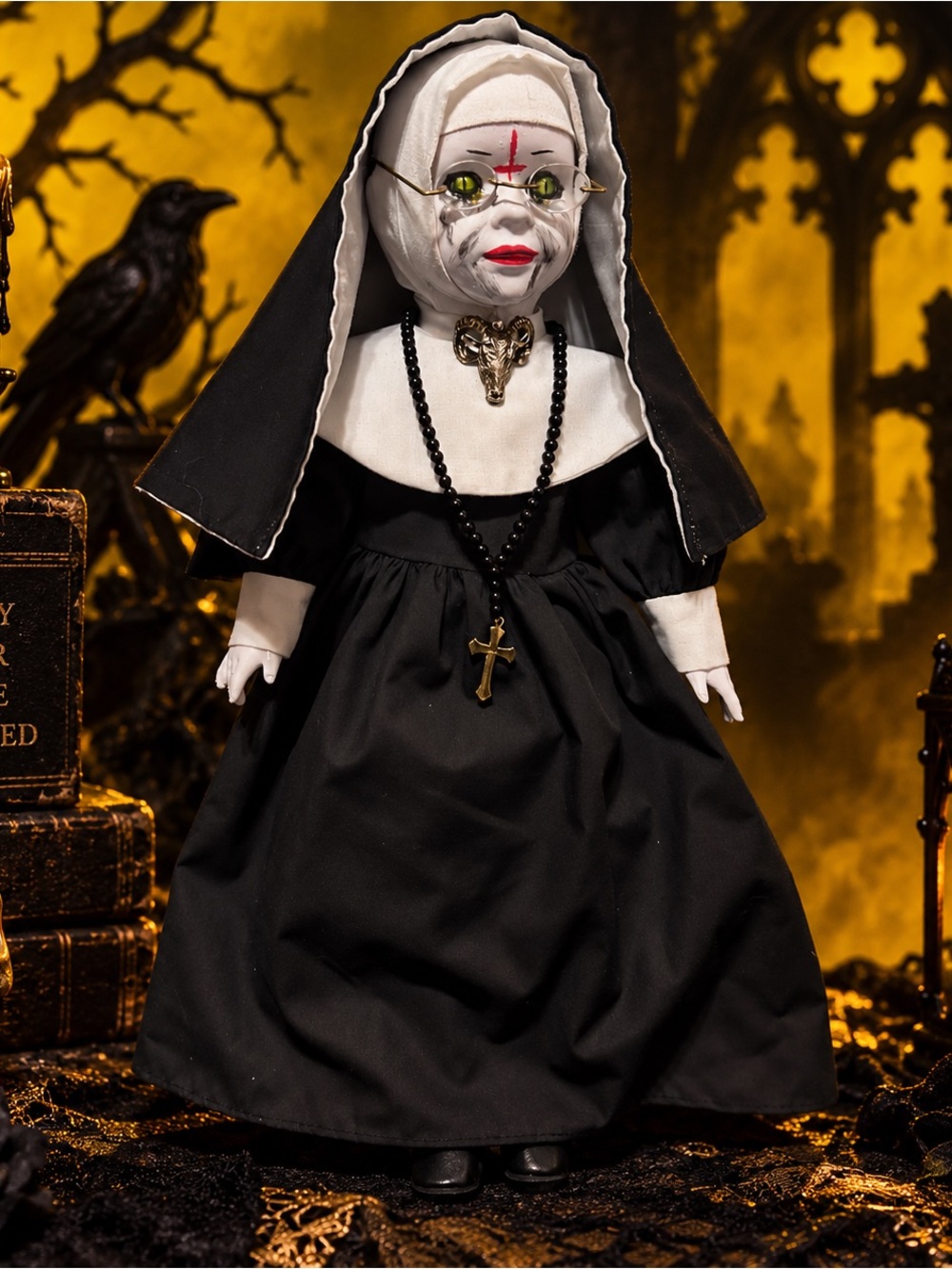Ooak Hand-Altered Halloween Creepy Nun Doll – Gothic Decor  Horror